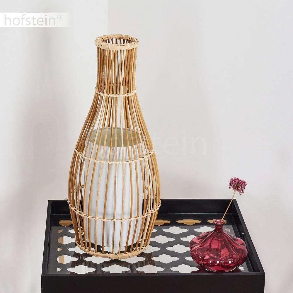 Настільна лампа Saranda Bamboo бамбук/тканина діаметр 18 см натуральний/білий, фото №4