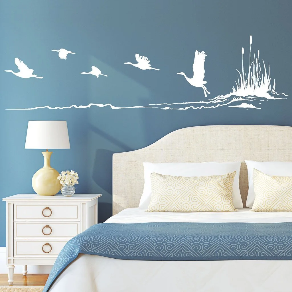 Наклейка на стену Loft Журавли у реки 29 цветов 3 размера, фото №3