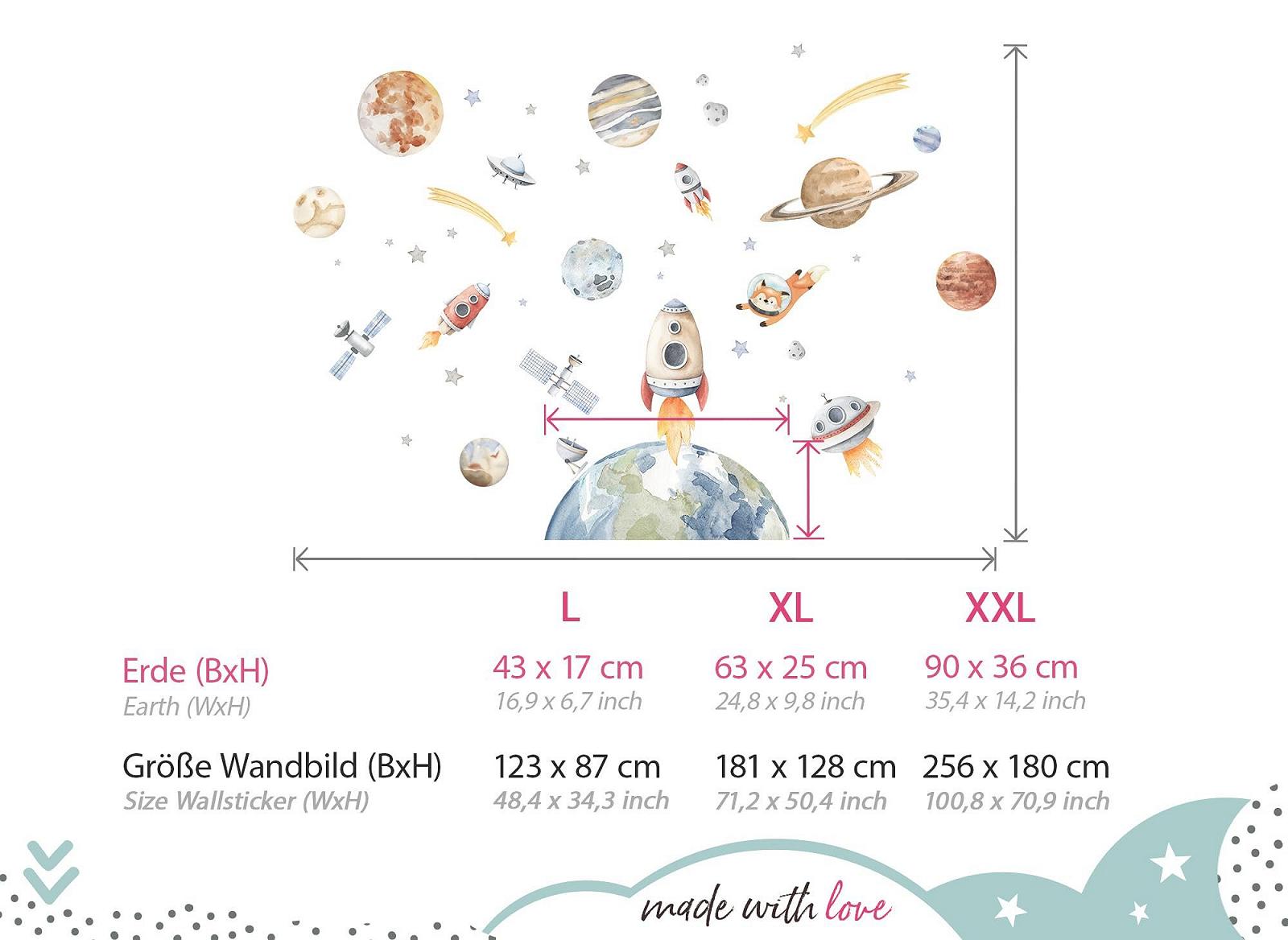 Наклейка на стену Little Deco DL5115-03 Planets Space 123 x 87 см, фото №3