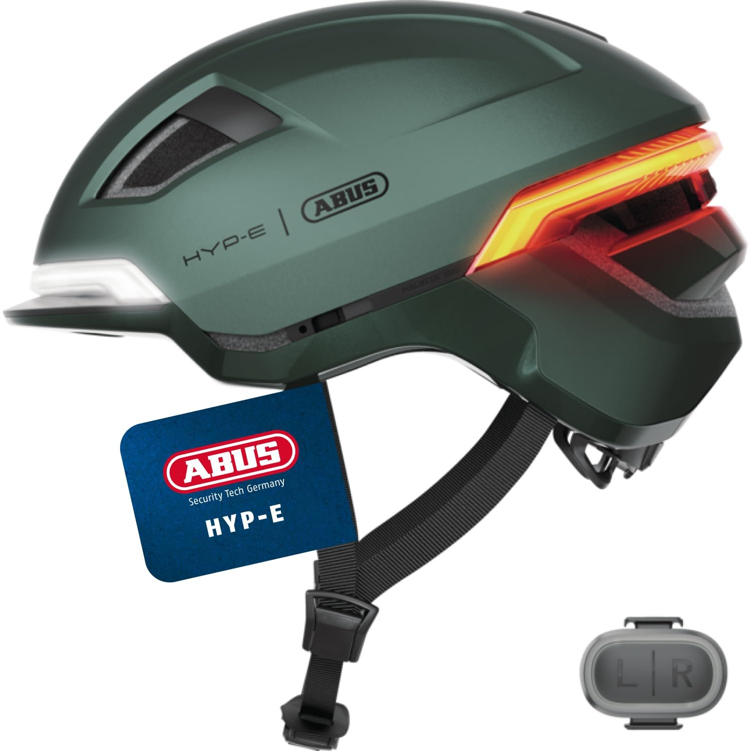 Велосипедний шолом ABUS HYP-E з переднім ліхтарем, заднім ліхтарем і мигалкою для підлітків та дорослих, фото №1