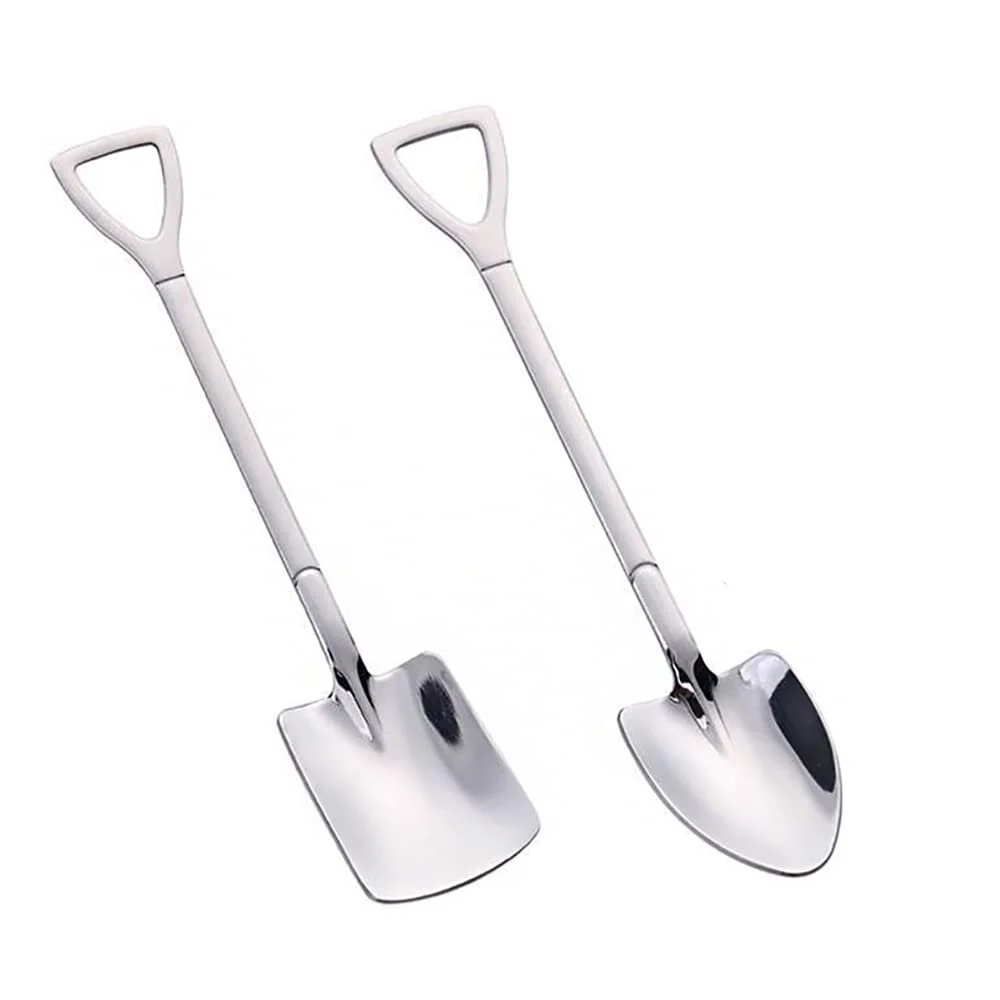 Ложка из нержавеющей стали в форме лопаты для кофе, чая, сахара, десертов для вечеринок, 4 шт, фото №1