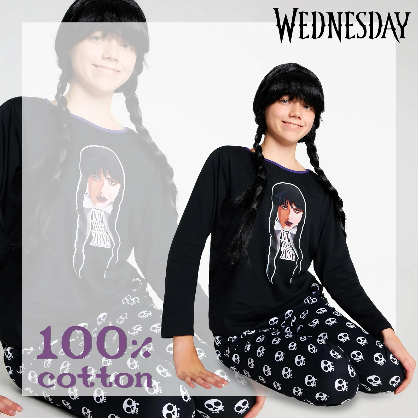 Пижама Хлопковая для Девочек Wednesday Размер 7-16 Лет, фото №5 Пижама Хлопковая для Девочек Wednesday Размер 7-16 Лет, фото №5