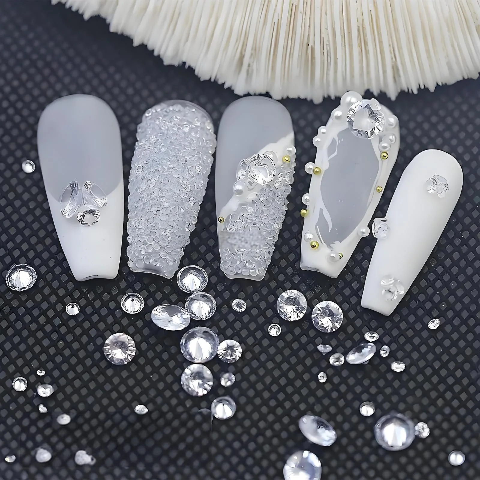 Блискітки для нігтів, 50 шт, цирконій, кристали, фото №6