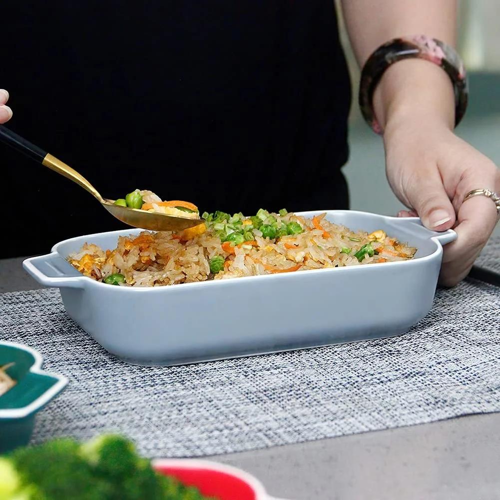 Форма для лазаньи керамическая прямоугольная с ручками 22 x 12 сантиметров Blue, фото №9