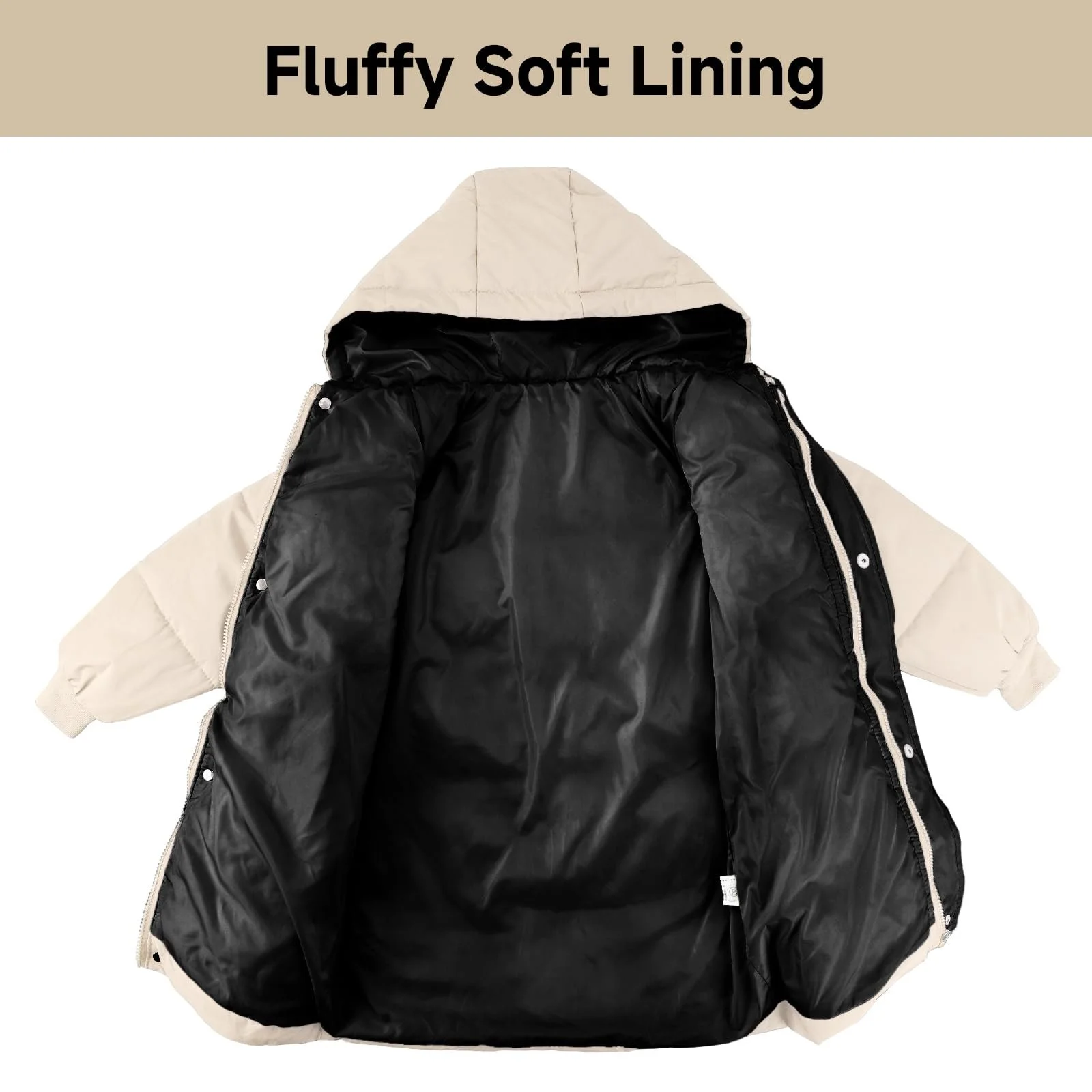 Дитяче зимове довге пухове легке пальто з капюшоном JiAmy, фото №3