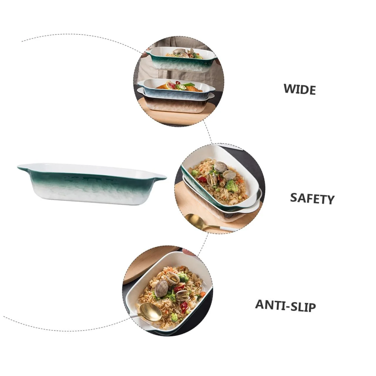 Форма для запекания BESPORTBLE Керамическая Прямоугольная с ручками Термостойкая Штабелируемая, фото №5 Форма для запекания BESPORTBLE Керамическая Прямоугольная с ручками Термостойкая Штабелируемая, фото №5