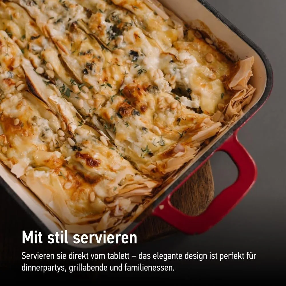 Форма для запекания чавунная эмалированная 3.2 L красная, фото №6 Форма для запекания чавунная эмалированная 3.2 L красная, фото №6