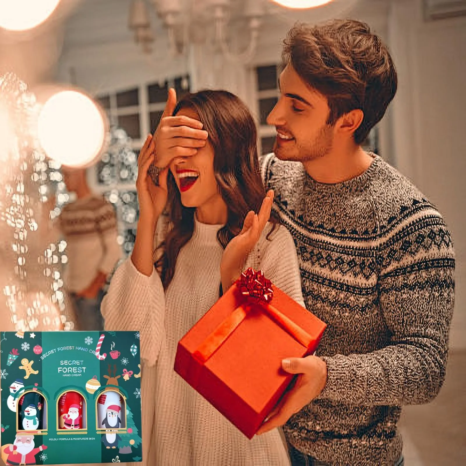 Набор Рождественских Кремов для Рук, Набор Рождественских Кремов для Очень Сухих Рук, Набор Увлажняющих Средств для Женщин и Мужчин из 3 Штук, фото №5