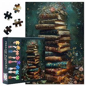 Пазл Вінтажні книги Квітучий флорал 1000 деталей 70 х 50 см - Фото 1