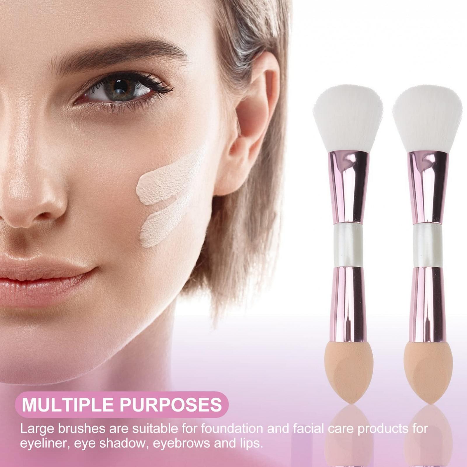 Набір кистей для макіяжу Beaupretty 6 шт. Подвійна кисть для губ, багатофункціональна кисть для очей, інструменти для пудри, аксесуари для рум'ян, косметична кисть для макіяжу для жінок, кисть для змішування, консилер, фото №6