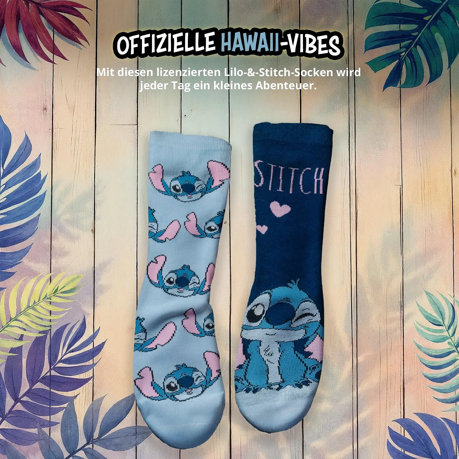 Носки United Labels Disney Lilo & Stitch для женщин, голубые, размер 38-43, 5 пар, фото №6