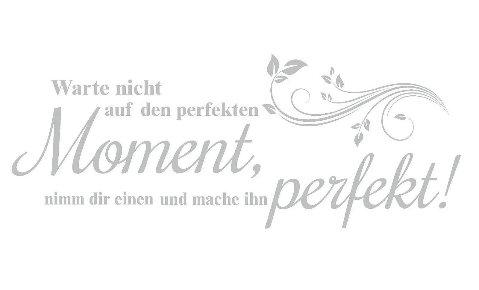 Наклейка на стіну timalo "Warte nicht auf den perfekten Moment" 11008 100 x 40 см Light Grey, фото №2