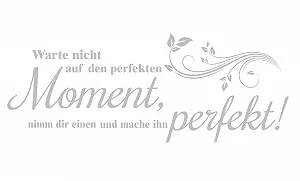 Наклейка на стіну timalo "Warte nicht auf den perfekten Moment" 11008 100 x 40 см Light Grey synthetic.ua - Фото 1
