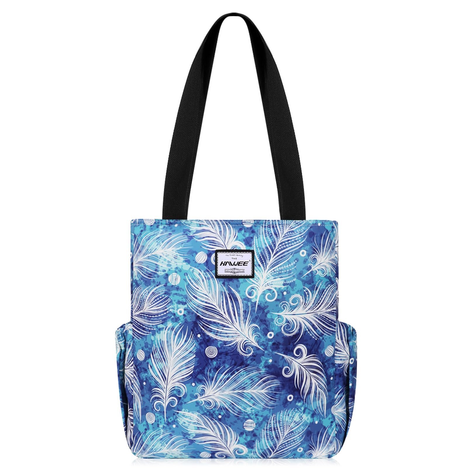 Сумка с короткими ручками Hawee Fashion, женская, с молнией, большая, для покупок, водонепроницаемая, для путешествий, работы, учебы, повседневной жизни, спортзала, пляжа, с перьями, фото №1