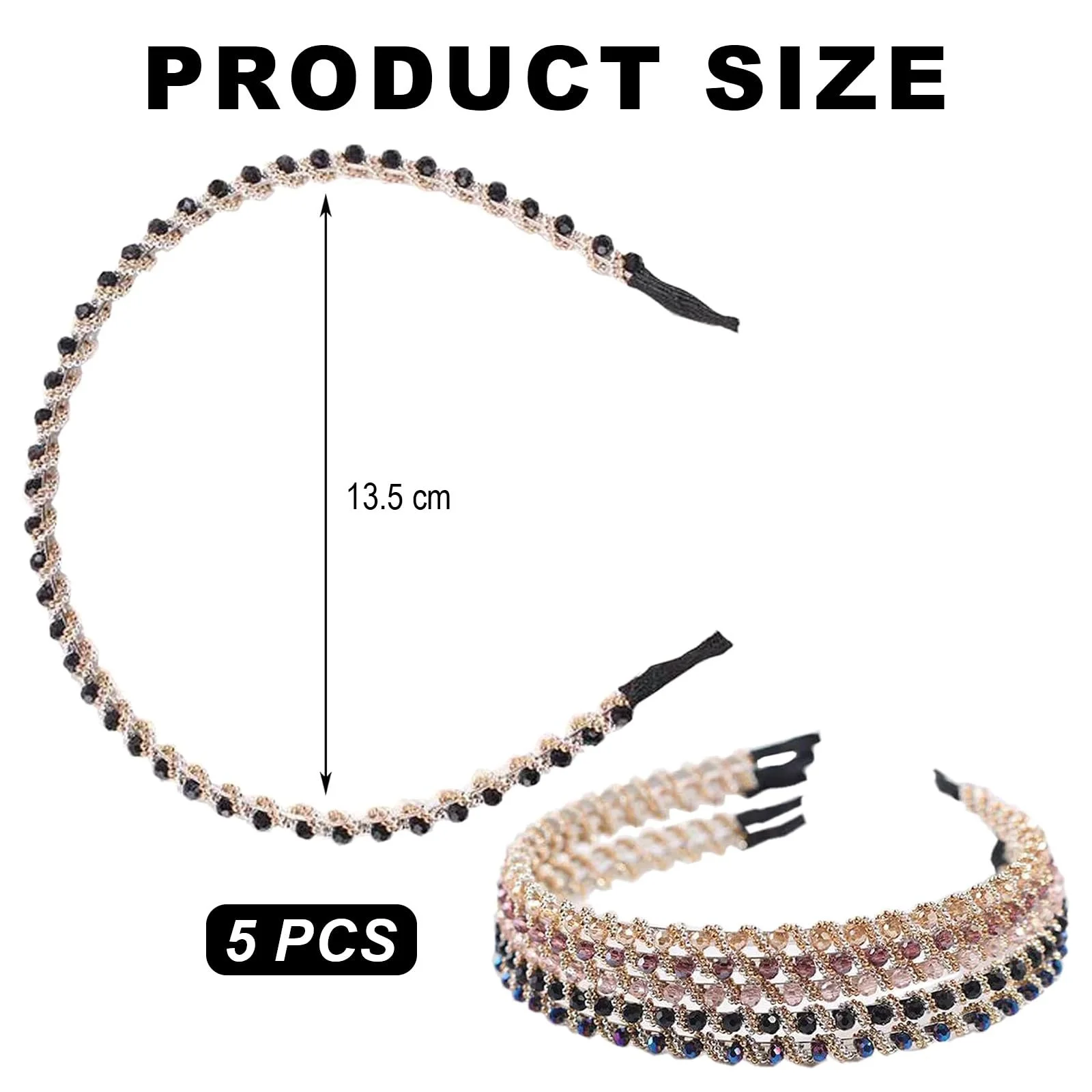 Обруч на голову Aililong Жіноча, набір з 5 штук, фото №2 Обруч на голову Aililong Жіноча, набір з 5 штук, фото №2