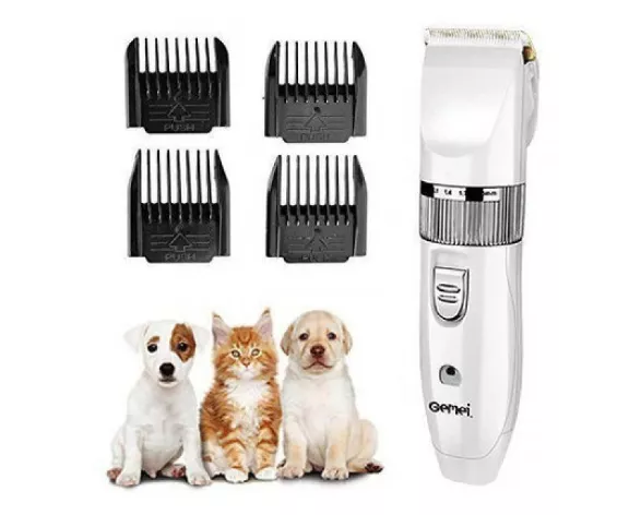 Аккумуляторная машинка для грумминга стрижки волос шерсти животных GEMEI PRO GM-634 насадки белая (MD-12408), фото №1 Аккумуляторная машинка для грумминга стрижки волос шерсти животных GEMEI PRO GM-634 насадки белая (MD-12408), фото №1