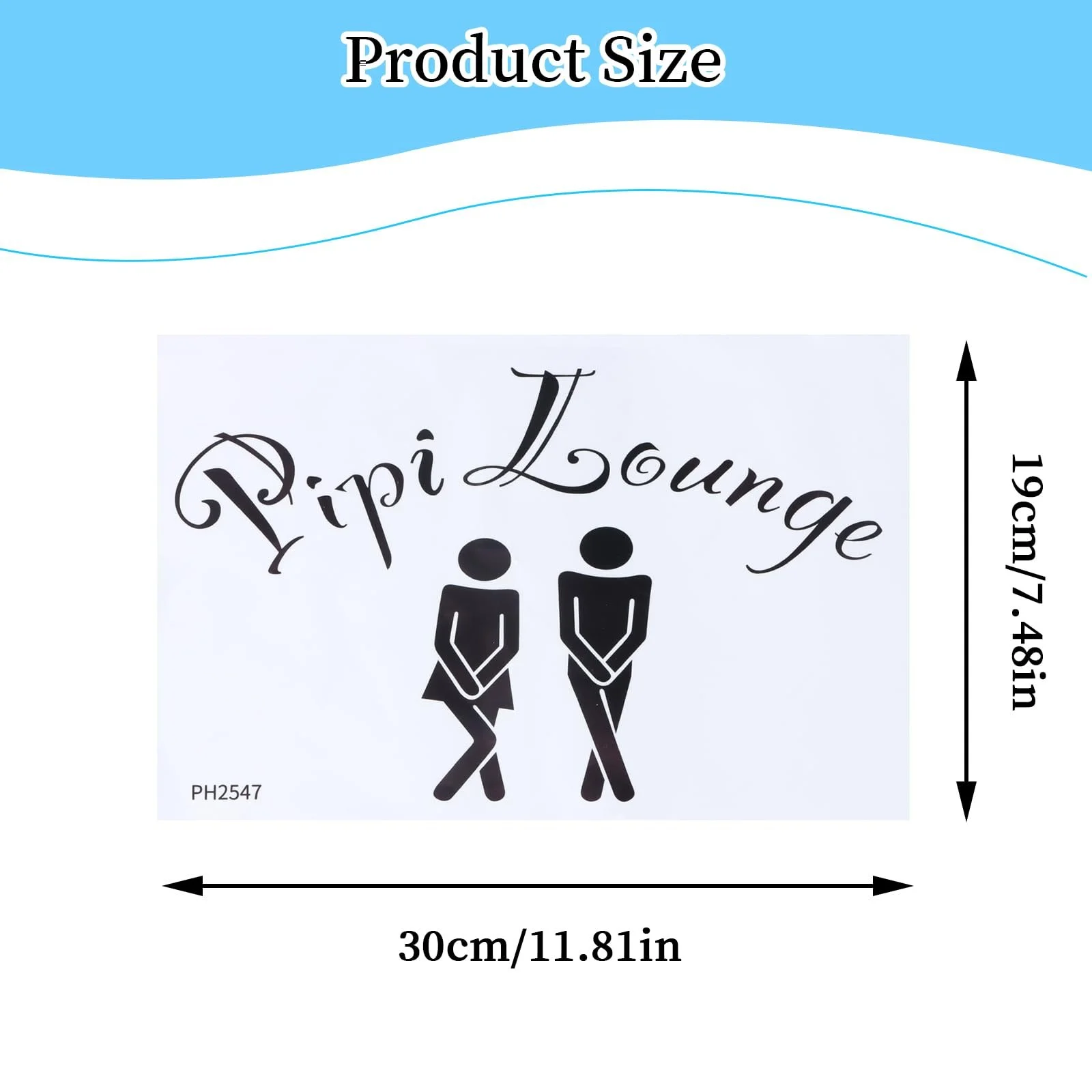 Набір з 2 наклейок на туалет Pipi Lounge Символи чоловіка та жінки Чорний, фото №3