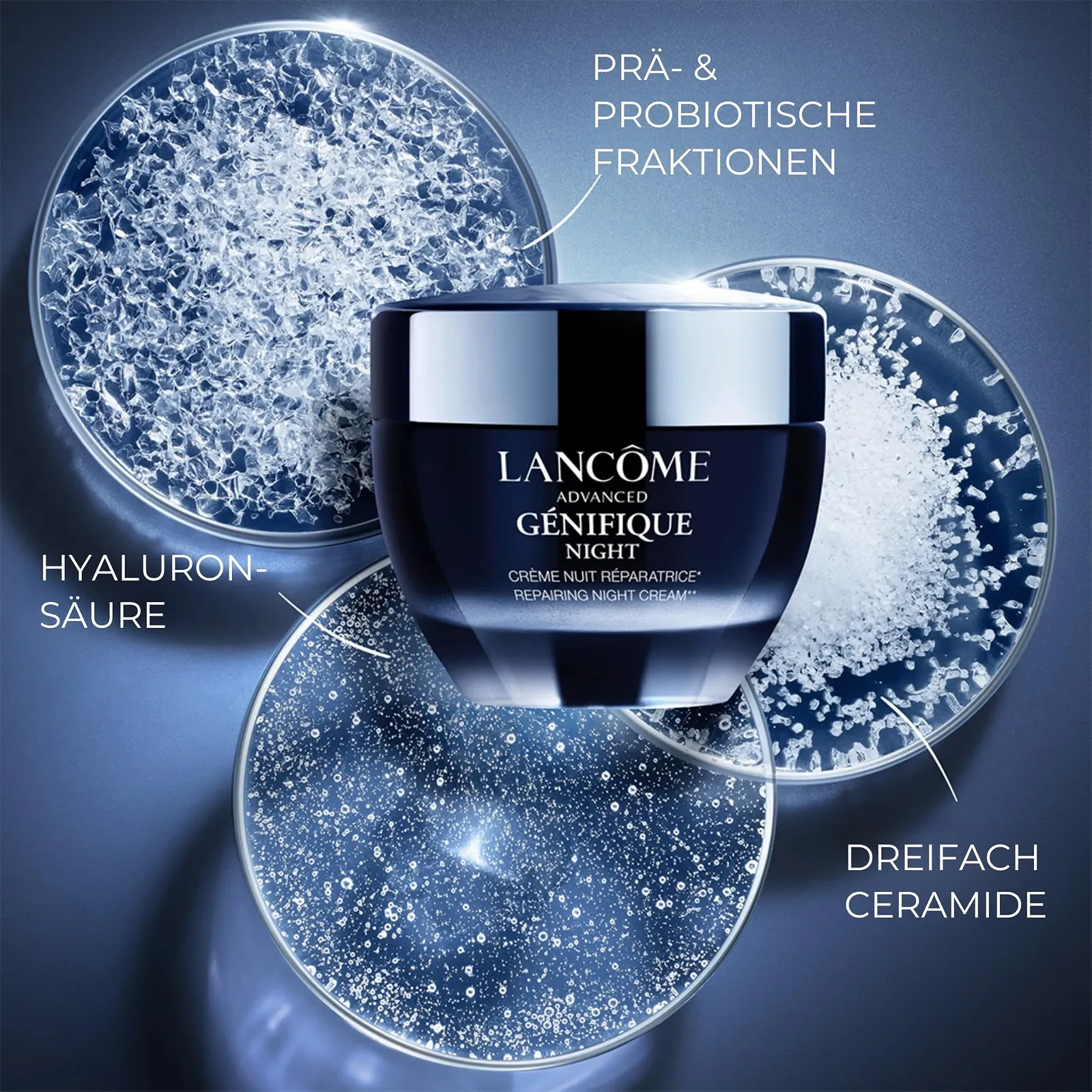 Нічний крем для обличчя Lancôme Advanced Génifique Nuit Night Cream Інтенсивна регенерація та зволоження 50 мл, фото №3