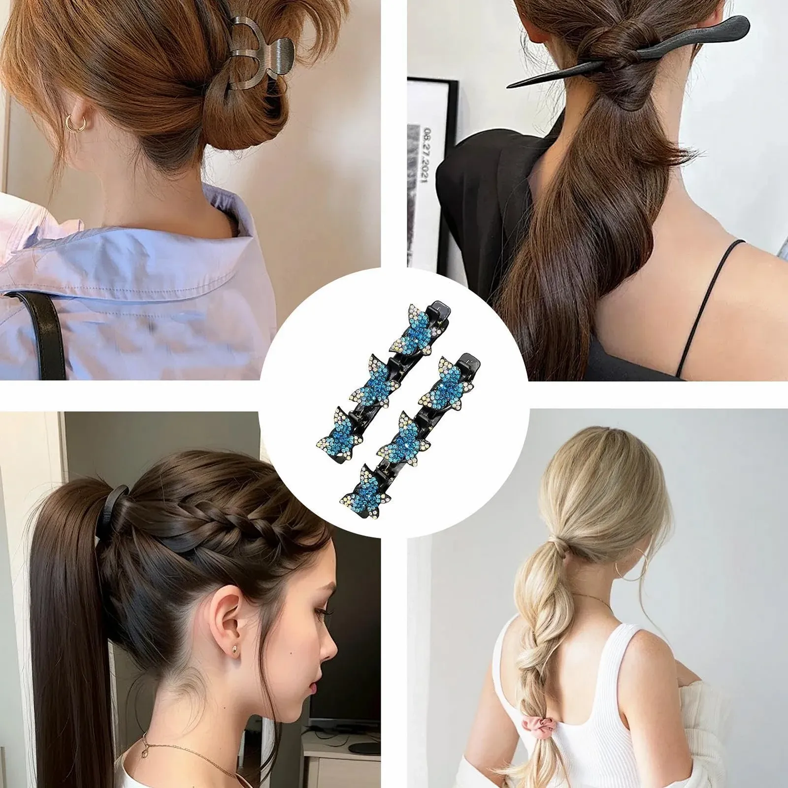 Заколка для волос плетёная Brand Series Model с бабочками, для женщин, блестящая, фото №4 Заколка для волос плетёная Brand Series Model с бабочками, для женщин, блестящая, фото №4