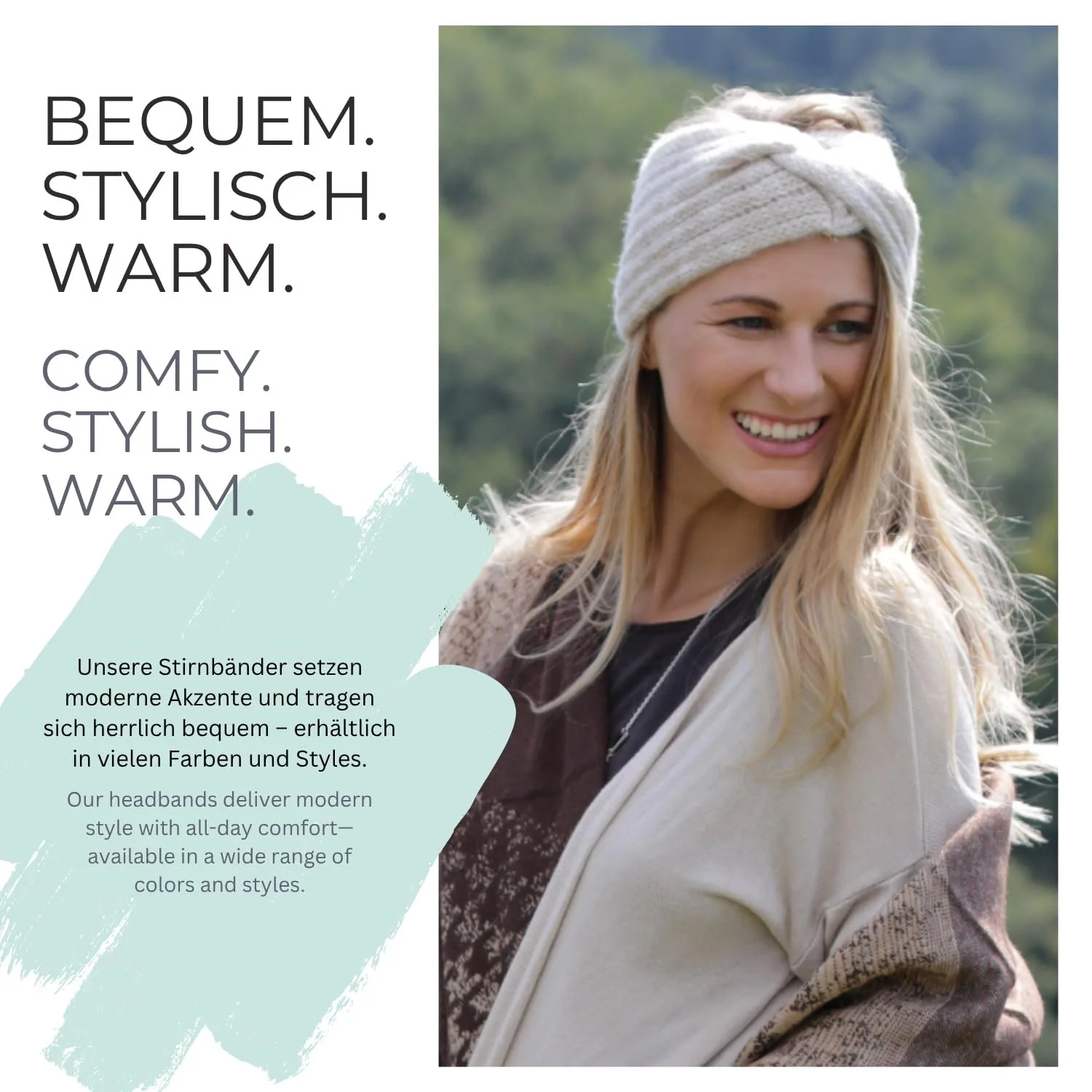 В'язана пов'язка на голову styleBREAKER 04026041 з візерунком у рубчик, вузлами, тепла зимова, фото №6 В'язана пов'язка на голову styleBREAKER 04026041 з візерунком у рубчик, вузлами, тепла зимова, фото №6