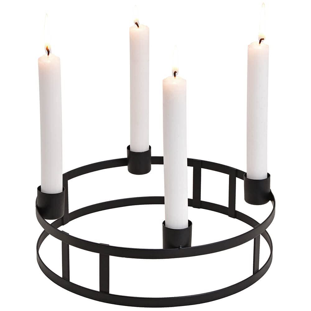 Подсвечник matches21 Advent Arrangement для свечей-конических Простые Металлические Кольца Рождественское Украшение Черный, фото №1