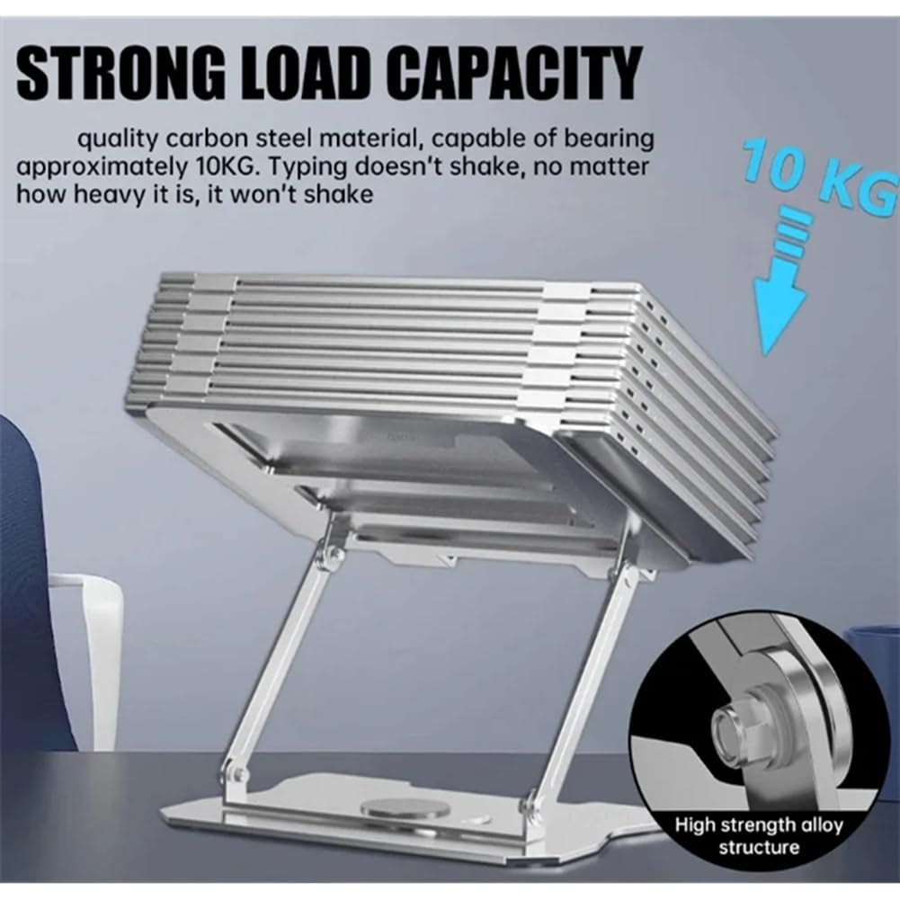 Регулируемая Складная Подставка для Ноутбука с Вращением на 360 градусов для Планшета Серебристый, фото №5