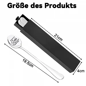Кофейная ложка Sch6n Dass es Dich Gibt Gifts с гравировкой, подарок на годовщину для него и для нее, полированная ложка из нержавеющей стали для десерта, подарок на день рождения, свадебный подарок, подарок на годовщину synthetic.ua - Фото 1