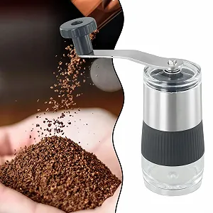 Кофемолка ручная, Espresso Grinder, портативная, с регулируемыми параметрами помола, серебряная synthetic.ua - Фото 1