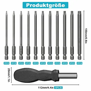 Набір викруток Torx T6-T40 12 одиниць 100 мм S2 сталь synthetic.ua - Фото 1