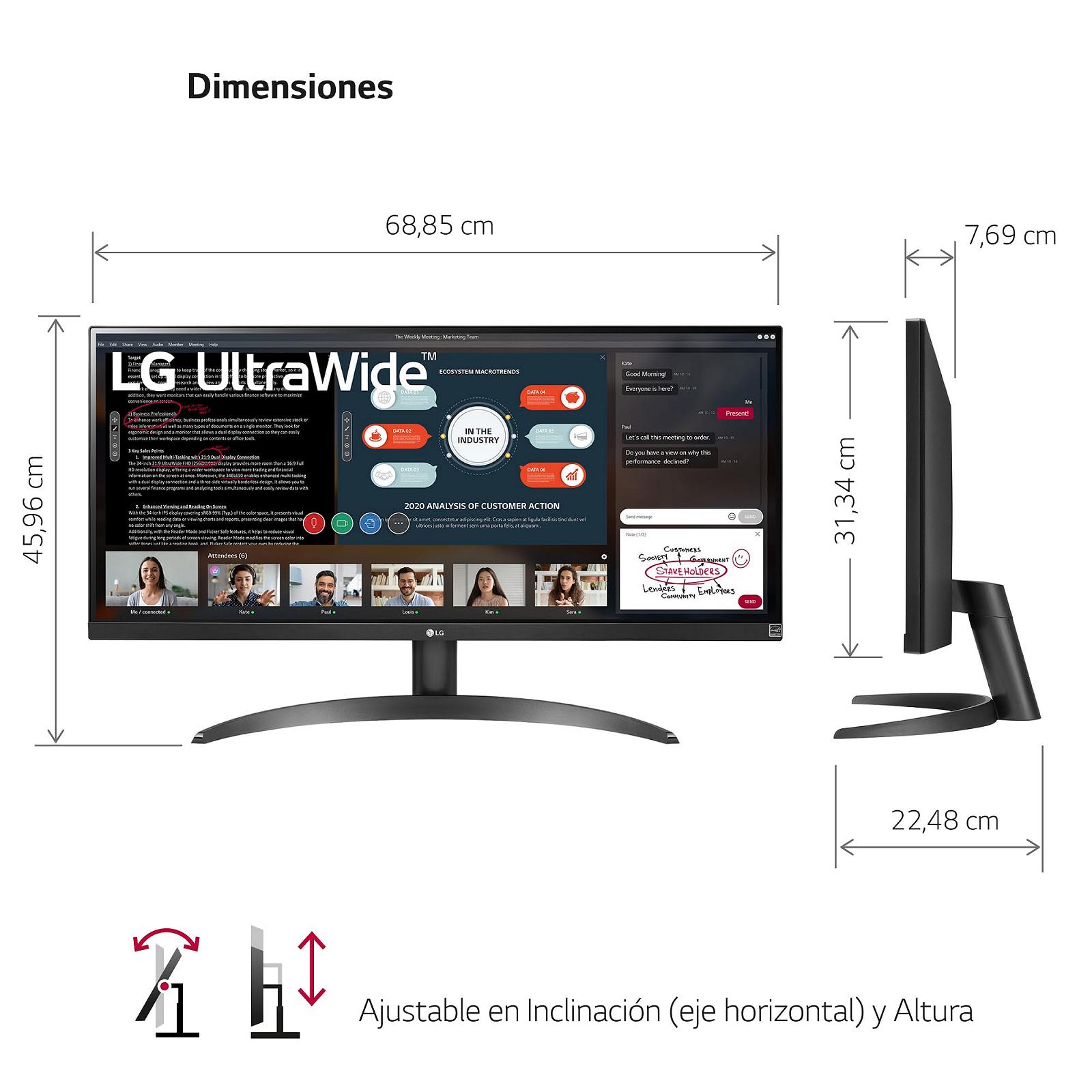 Монитор LG UltraWide 29WP500-B 73 см (29 дюймов) FHD IPS HDR10 FreeSync Черный, фото №3
