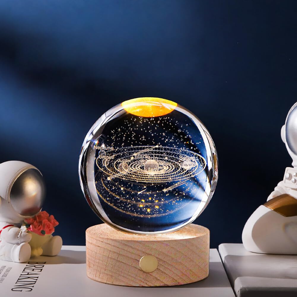 Ночник JAWSEU 3D Crystal Ball USB LED стеклянный 8 см, фото №5