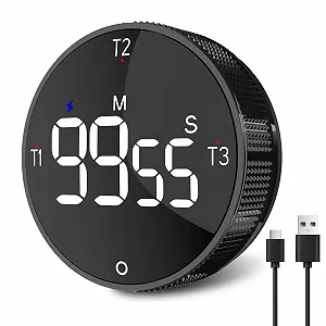 Таймер кухонный Цифровой 3-канальный LED Type-C Магнитный - Фото 1