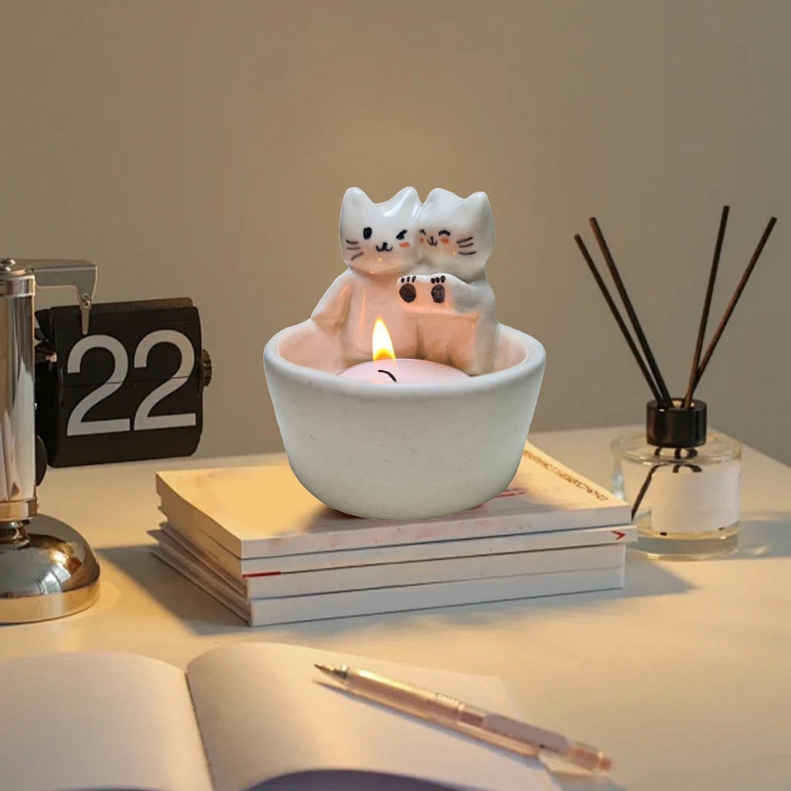Підсвічник Cat Kitten Candle Holder 3D Animals with Warming Cute Paws, фото №4