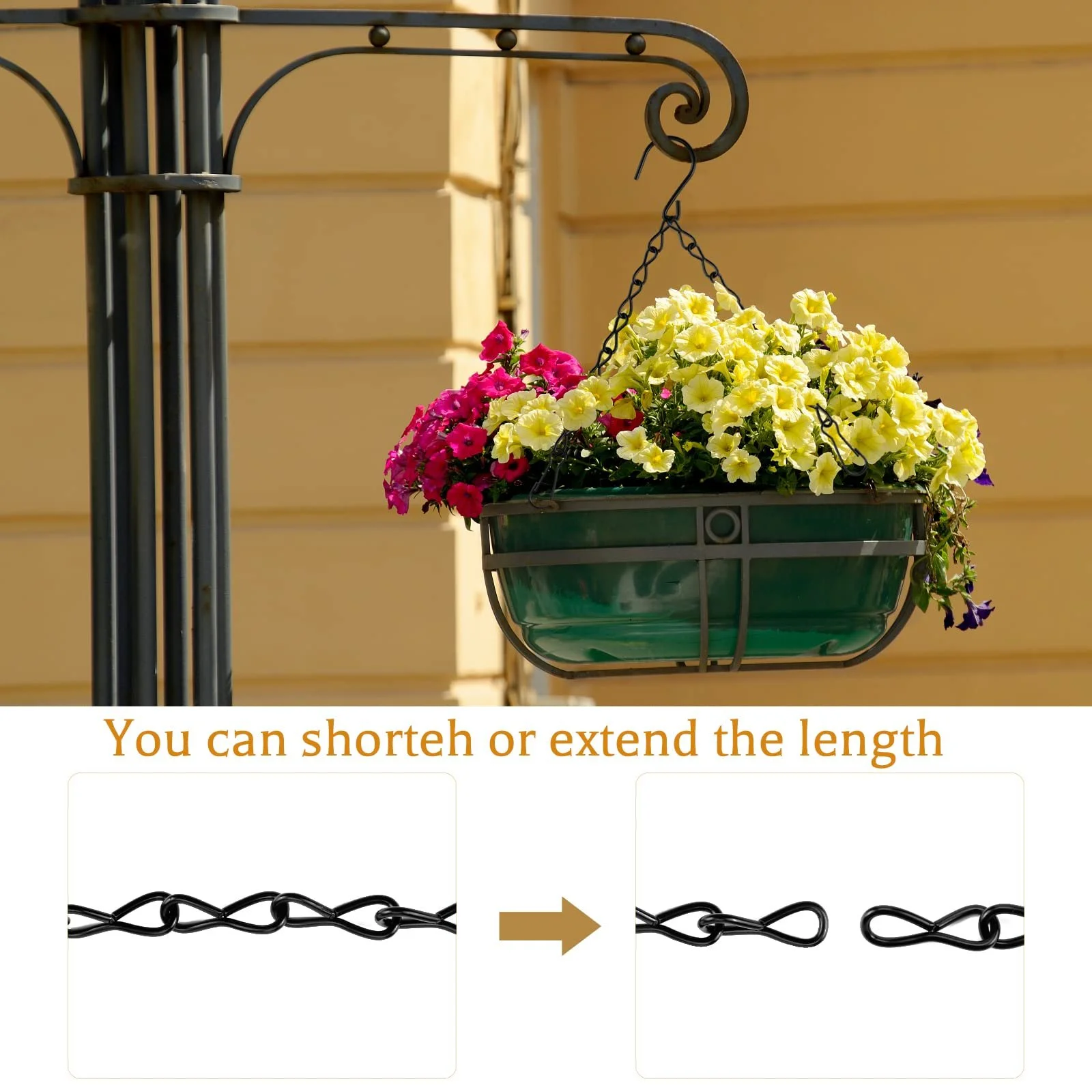 Подвесная металлическая цепь Quesuc 50 см 12 шт., фото №5