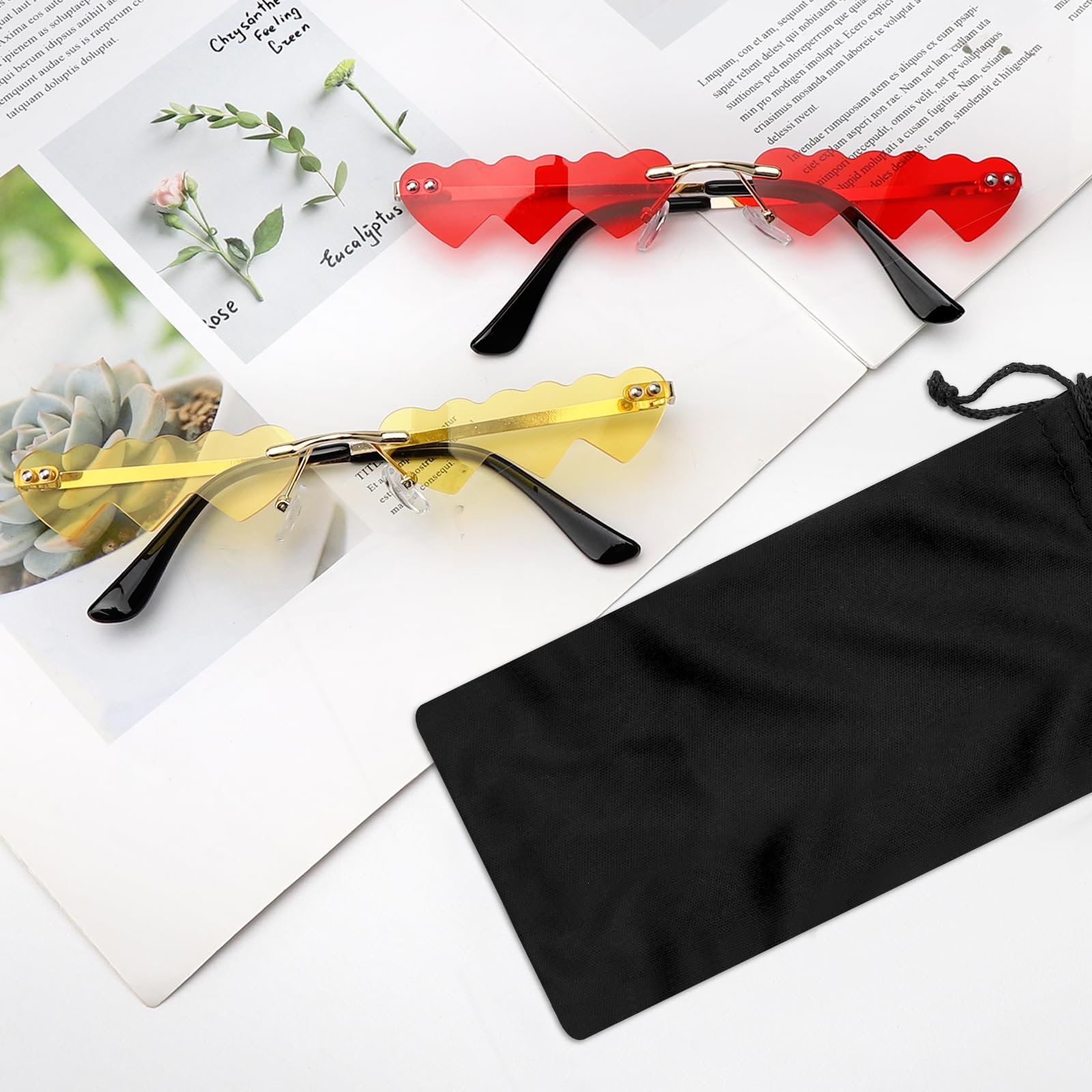 Очки в форме сердца ZMDMAH 2 шт. Красные и желтые, фото №4