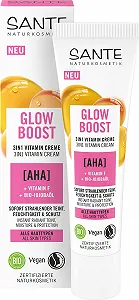 Вітамінний крем для обличчя SANTE Naturkosmetik Glow Boost 3-in-1 з AHA, вітаміном F та органічною олією жожоба 30 мл - Фото 1