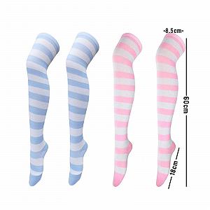 Женские носки выше колена в полоску (2 пары) synthetic.ua - Фото 1