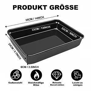 Форма для выпечки 35 x 25 x 6 см прямоугольная эмалированная антипригарная synthetic.ua - Фото 1