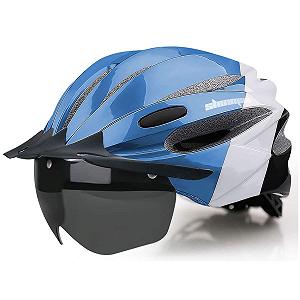 Шолом велосипедний Shinmax MTB з LED USB заднім ліхтарем та знімним магнітним козирком, регульований - Фото 1