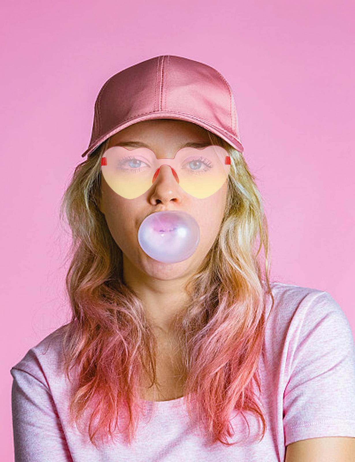 Солнцезащитные очки Сердце JIANGLAI Винтаж 90-х Цветные, фото №5