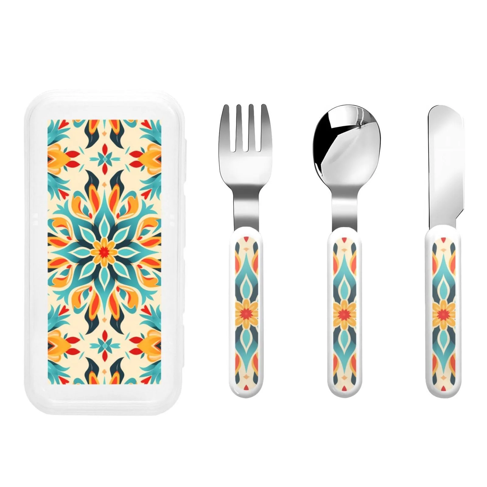 Дитячий набір столових приборів з діамантовим візерунком, 3 предмети, фото №1 Дитячий набір столових приборів з діамантовим візерунком, 3 предмети, фото №1