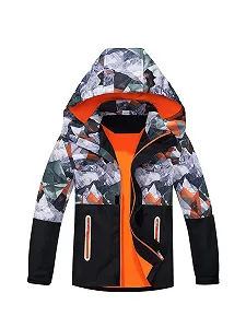 Куртка-дождевик NATUST с подкладкой для мальчиков, ветро- и водонепроницаемая переходная - Фото 1