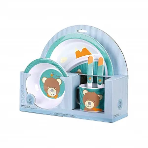 Набір посуду Sterntaler Ben: тарілка, миска, чашка, ложка, виделка для дітей віком від 6 місяців synthetic.ua - Фото 1