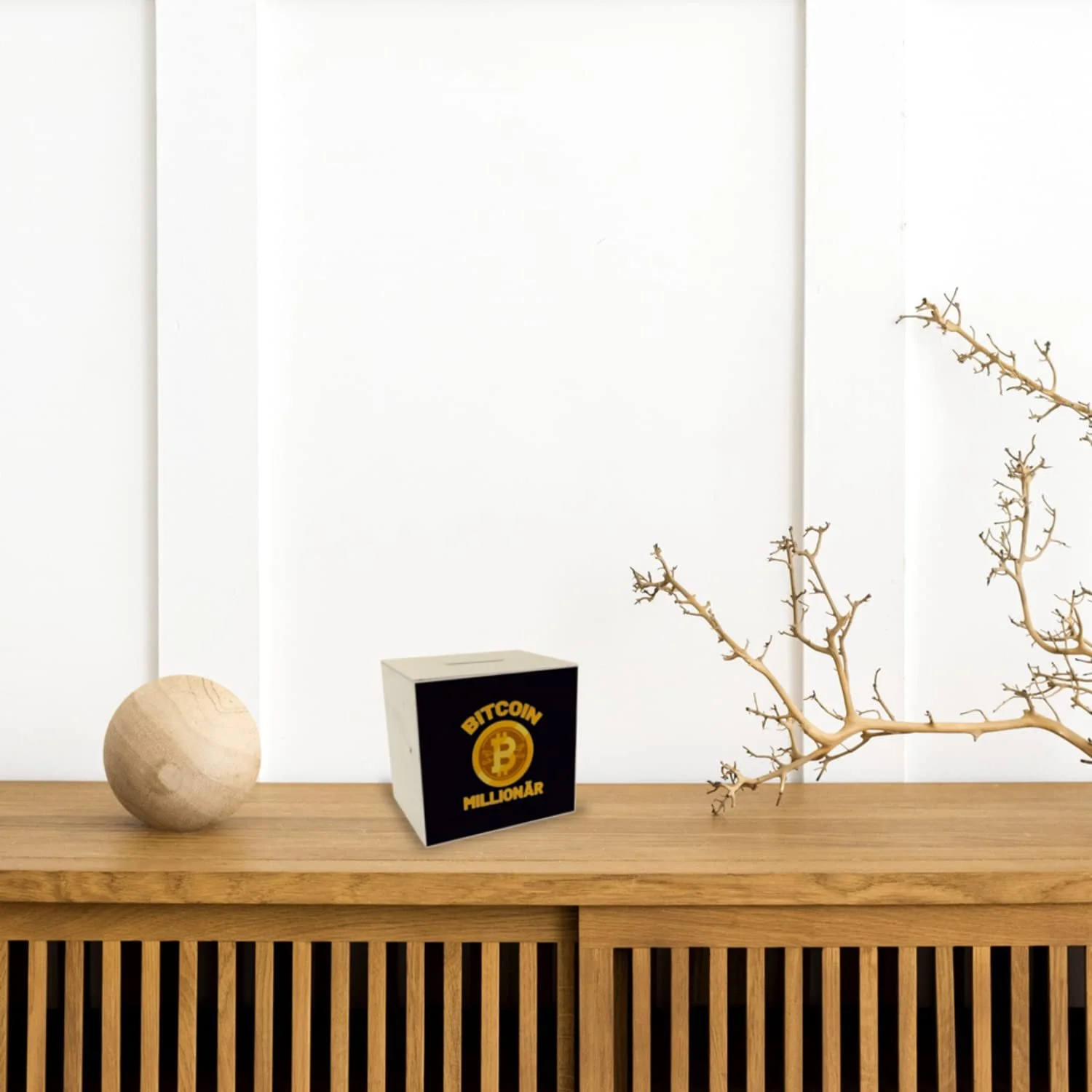 Скарбничка Bitcoin Millionaire Дерев'яна, фото №2