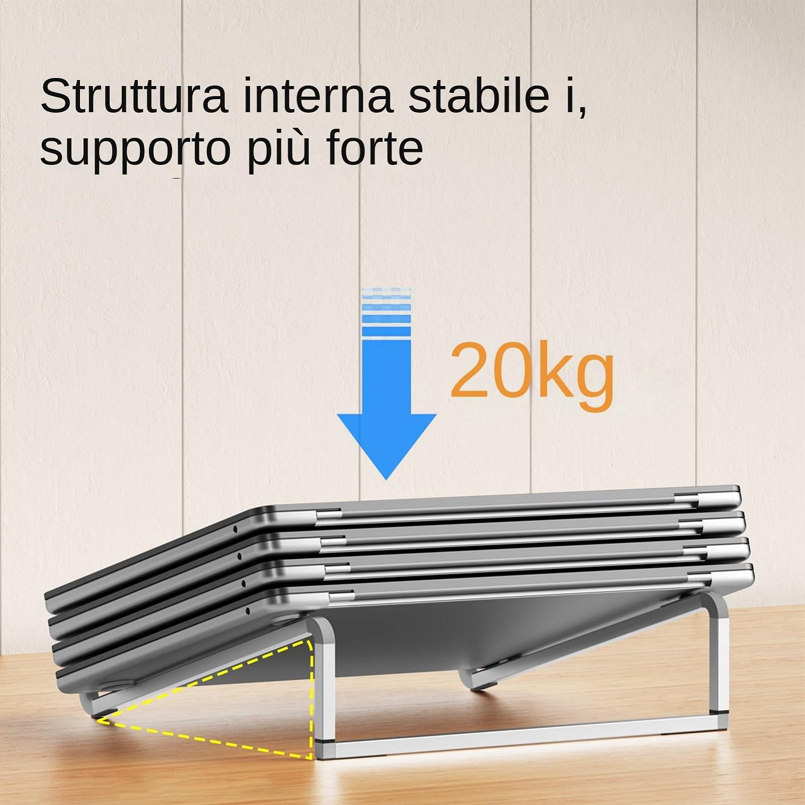 Подставка для ноутбука Металлическая Компактная Регулируемая Эргономичная с нескользящей поверхностью и вентилируемой платформой для учебы, офиса, фото №5