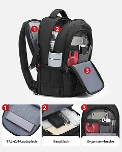 Рюкзак для ноутбука CROSSGEAR 30L 14-17.3 дюйма водонепроницаемый с карманами YKK Zippers Черный цена на synthetic.ua - Фото 1 Рюкзак для ноутбука CROSSGEAR 30L 14-17.3 дюйма водонепроницаемый с карманами YKK Zippers Черный synthetic.ua - Фото 1
