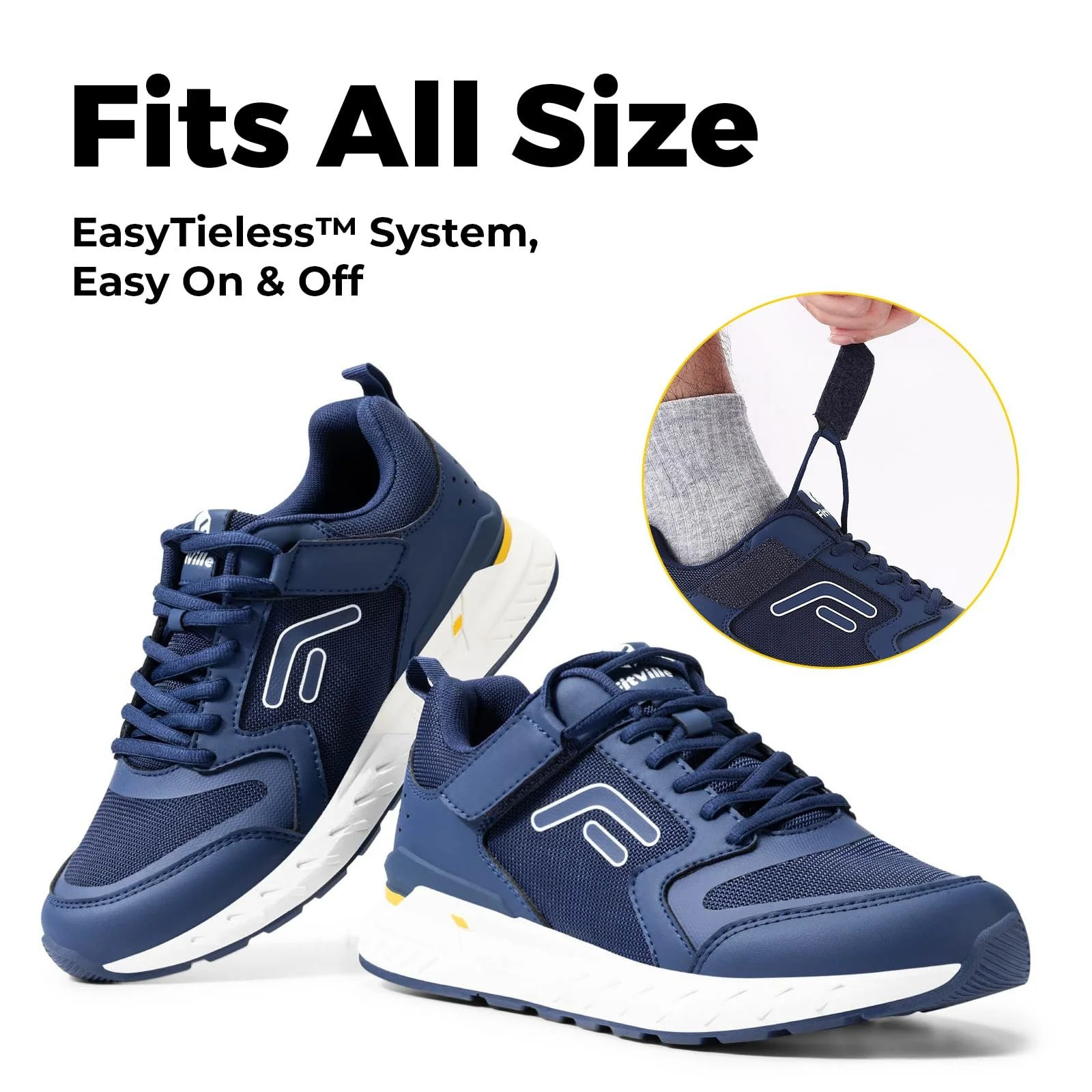 Кросівки FitVille Чоловічі для бігу, дуже широкі, на липучках, дихаючі, фото №2 Кросівки FitVille Чоловічі для бігу, дуже широкі, на липучках, дихаючі, фото №2