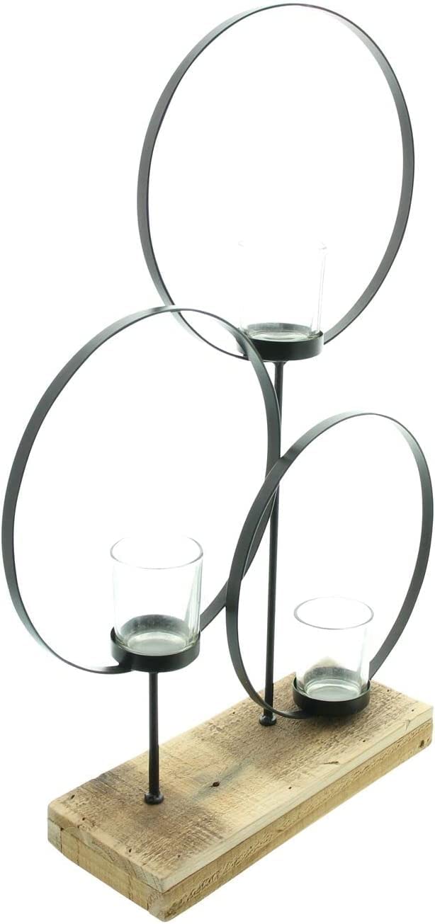 Фонарь Металл Переработанная Древесина 3 Чайные Свечи Бесцветный, фото №4 Фонарь Металл Переработанная Древесина 3 Чайные Свечи Бесцветный, фото №4