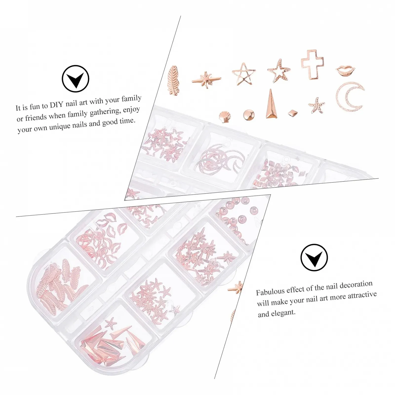 Прикраси Блискучі різнокольорові прикраси для творчого манікюру для дівчат та свят, фото №3