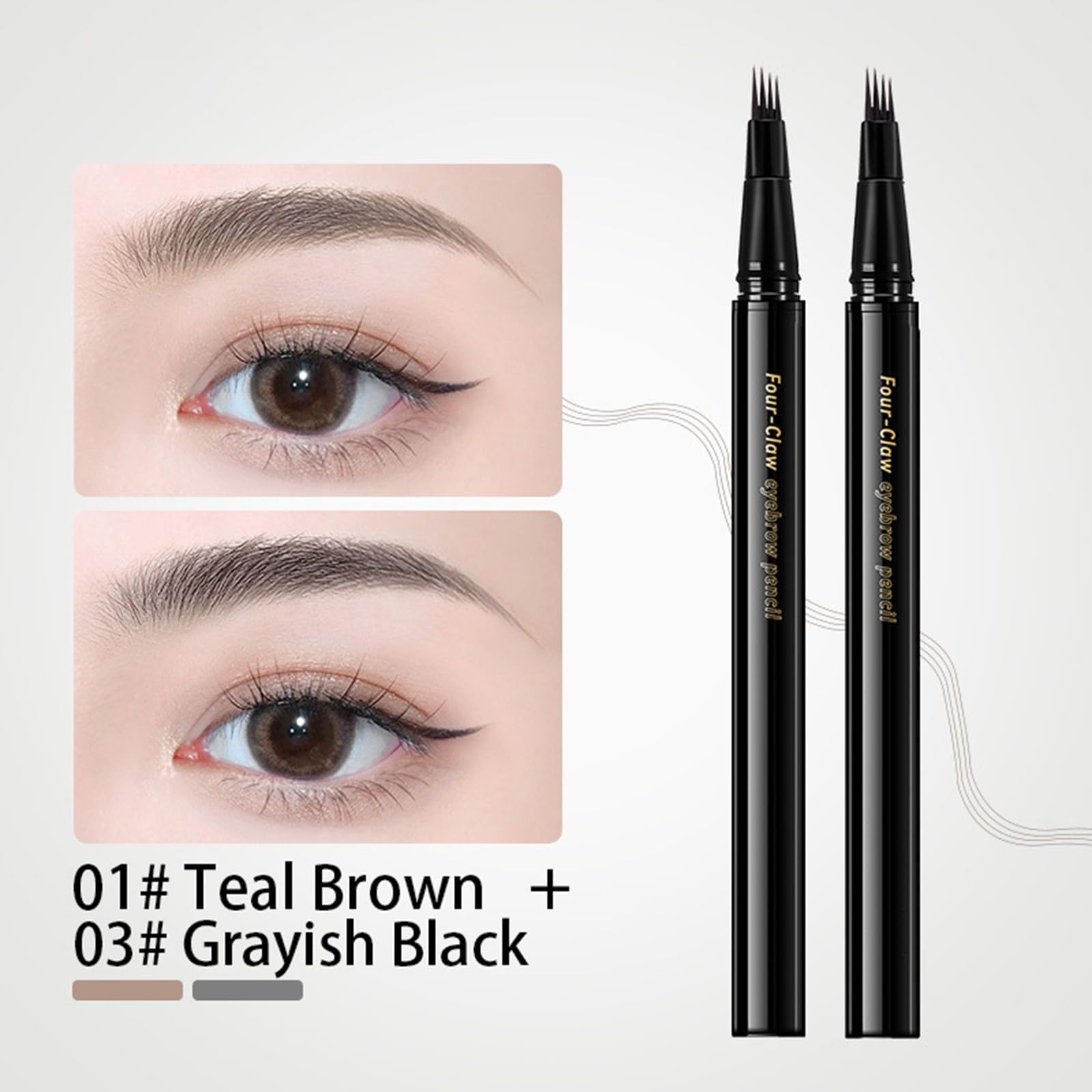 Карандаш Augenbrauen wasserfester 4 Gabelspitzen 24 Stunden 01# Blaugrünbraun, 02# Graubraun, 03# Grauschwarz B, фото №3 Карандаш Augenbrauen wasserfester 4 Gabelspitzen 24 Stunden 01# Blaugrünbraun, 02# Graubraun, 03# Grauschwarz B, фото №3